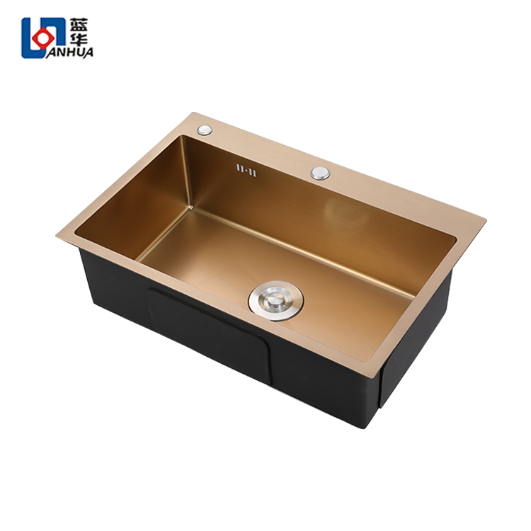 Nano golden Stainless Steel kitchen sink with single bowl