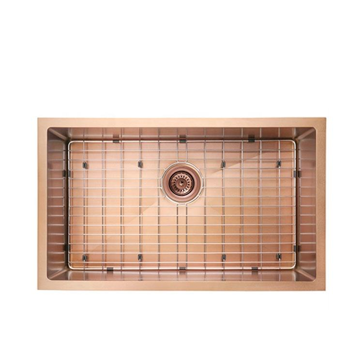 Professional 1.5 m Nano Rose Gold Undermount Stainless Steel Handmade Sink for Kitchen