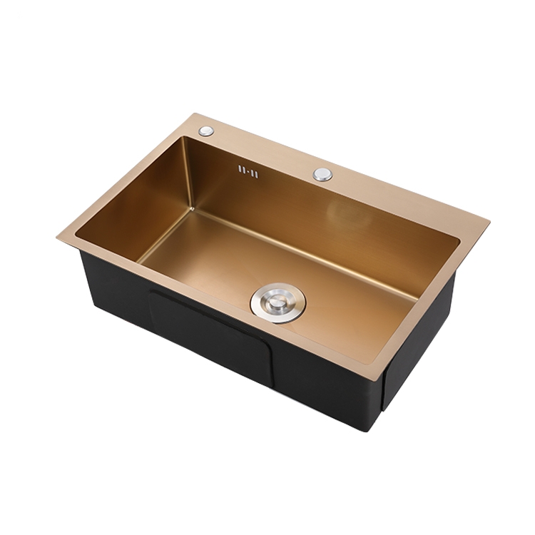 Nano golden Stainless Steel kitchen sink with single bowl